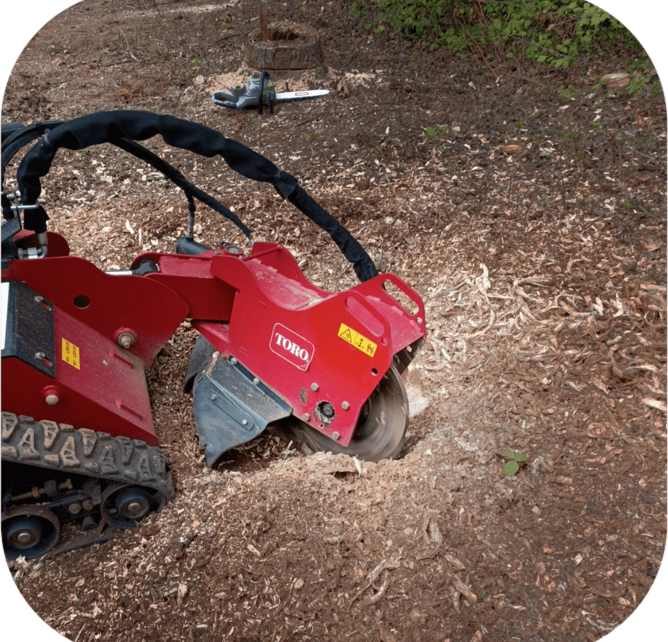 Lawnmower bumping into something that ain't grass?
